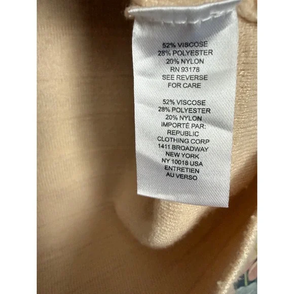 Tahari Womens Knit Top Peach Striped Short Sleeve Crew Neck XL TG - Picture 4 of 5